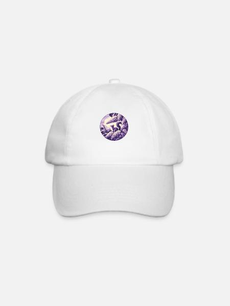 Flieder-Eichhörnchen-Kunst - Baseballkappe - Weiß/Weiß