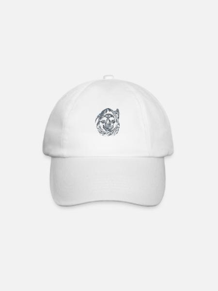 Schädel des Schnitters - Baseballkappe - Weiß/Weiß