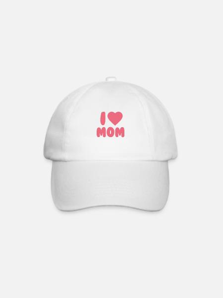 I LOVE MOM - Baseballkappe - Weiß/Weiß