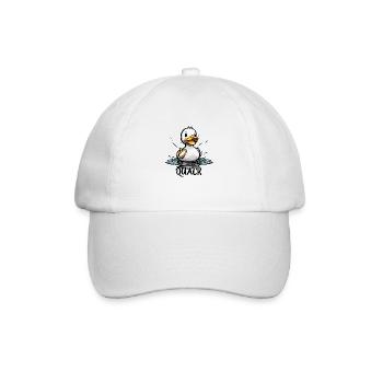 Gummiente / Badeente / Wasser / Badewanne - Baseballkappe - Weiß/Weiß - Vorne