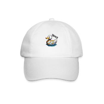 Gummiente / Badeente / Wasser / Badewanne - Baseballkappe - Weiß/Weiß - Vorne