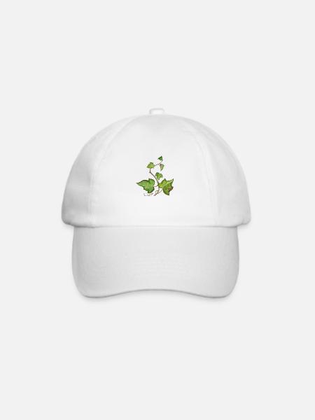 Efeu (Hedera helix) - Baseballkappe - Weiß/Weiß