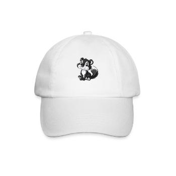 Süßer Skunk Cartoon Charakter - Baseballkappe - Weiß/Weiß - Vorne
