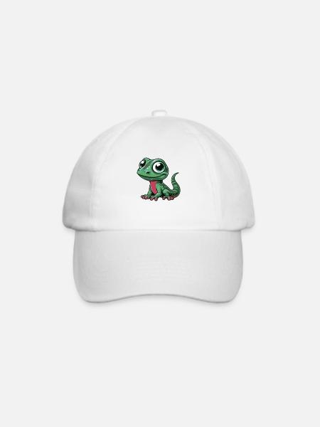 Eidechse - Baseballkappe - Weiß/Weiß
