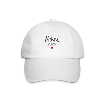 Mami - Zukunft Mami 2024 - Baseballkappe - Weiß/Weiß - Vorne