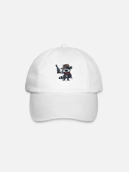 Waschbär-Western - Baseballkappe - Weiß/Weiß