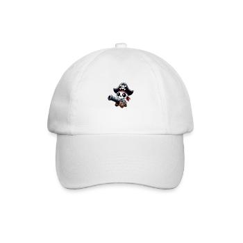 Pirat - Skelett - Baseballkappe - Weiß/Weiß - Vorne
