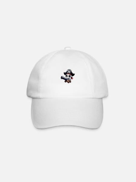 Pirat - Skelett - Baseballkappe - Weiß/Weiß