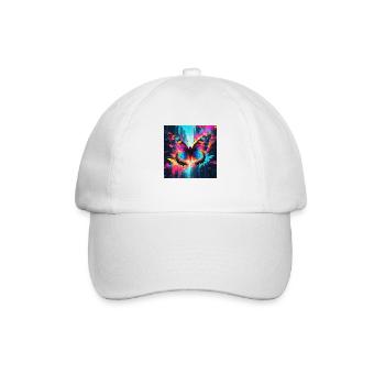 Neon Monarch Schmetterling - Baseballkappe - Weiß/Weiß - Vorne