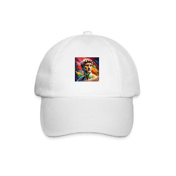 Michelangelo David farbig - Baseballkappe - Weiß/Weiß - Vorne