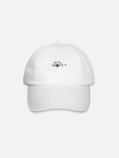 Herzschlag-Schweißgerät - Baseballkappe - Weiß/Weiß