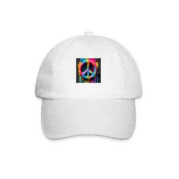 Peace sign colored - Baseballkappe - Weiß/Weiß - Vorne