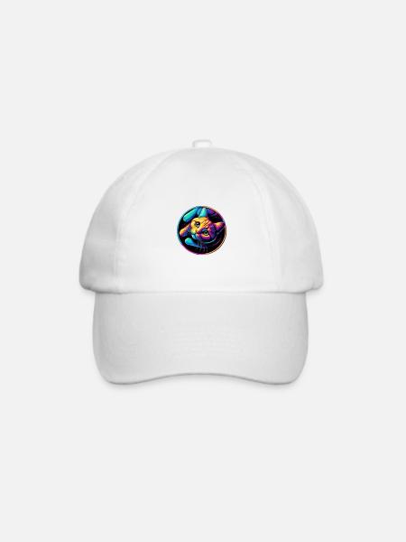Katze Neon Bunt Farbig - Baseballkappe - Weiß/Weiß