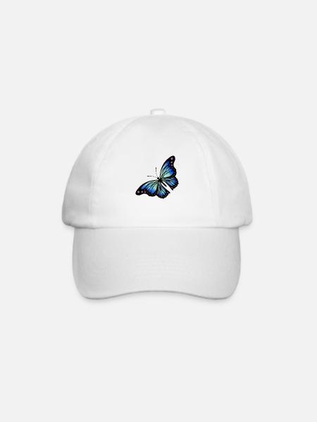 Schmetterling - Baseballkappe - Weiß/Weiß