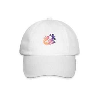 Ornamentales Blumendesign - Baseballkappe - Weiß/Weiß - Vorne