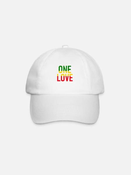 ONE LOVE - Reggae Music - Musik - Baseballkappe - Weiß/Weiß