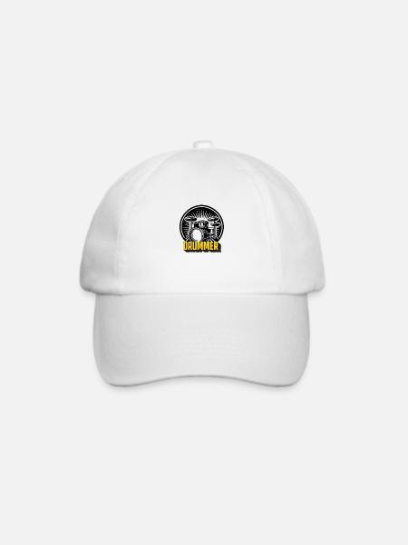 Schlagzeuger Band - Baseballkappe - Weiß/Weiß