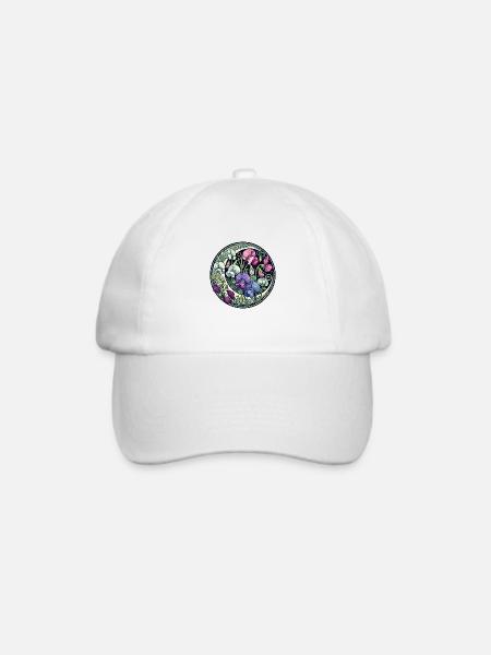Lila süße Erbsen - Baseballkappe - Weiß/Weiß