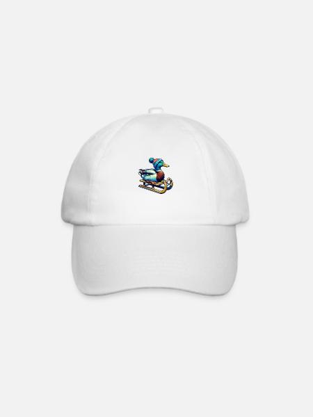 Coole Ente Winter - Baseballkappe - Weiß/Weiß