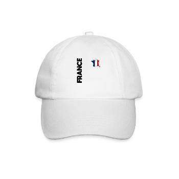 FRANKREICH Flagge und Emblem von Frankreich. Ertragen - Baseballkappe - Weiß/Weiß - Vorne