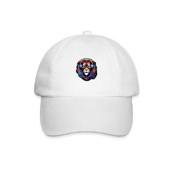 Techno Löwe - Baseballkappe - Weiß/Weiß - Vorne