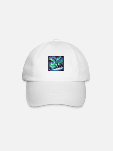 Hirsch Aurora Borealis - Baseballkappe - Weiß/Weiß