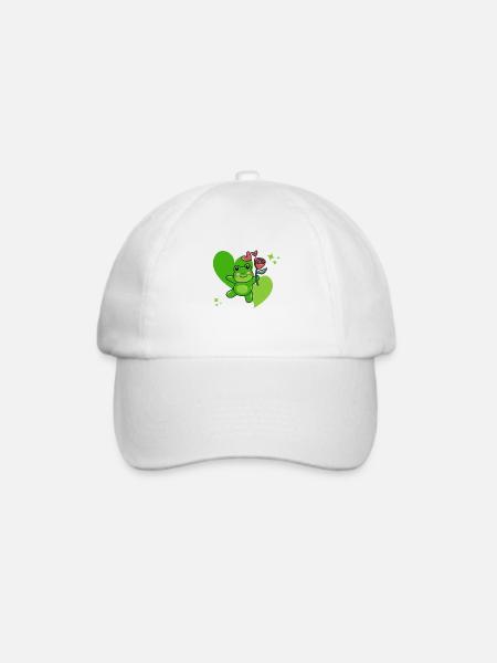 Frosch mit Rose - Baseballkappe - Weiß/Weiß