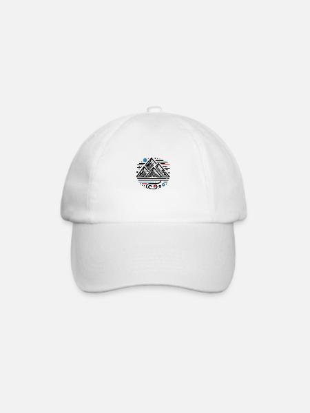 Berge Abstrakt - Baseballkappe - Weiß/Weiß