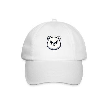 Wütendes Eisbär-Design - Baseballkappe - Weiß/Weiß - Vorne