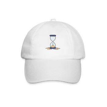 Sanduhr leer Zeit zuende Geduld - Baseballkappe - Weiß/Weiß - Vorne