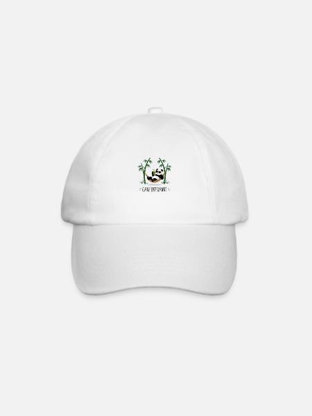 Ganz entspannt - Panda - Baseballkappe - Weiß/Weiß