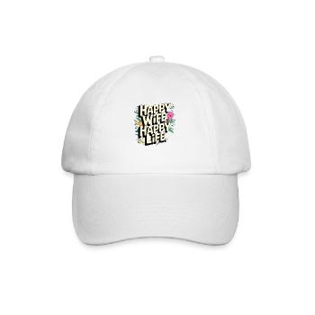 Happy Wife Happy Life - Baseballkappe - Weiß/Weiß - Vorne