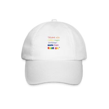 Regenbogen Umhang - Baseballkappe - Weiß/Weiß - Vorne