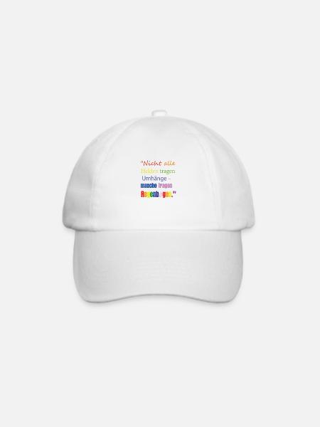 Regenbogen Umhang - Baseballkappe - Weiß/Weiß