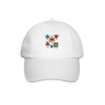 Design "Geo Laughics" - Baseballkappe - Weiß/Weiß - Vorne