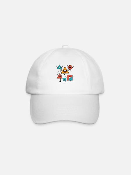Design "Geo Laughics" - Baseballkappe - Weiß/Weiß