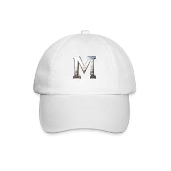 Chrome ,, M " Metallic - Baseballkappe - Weiß/Weiß - Vorne