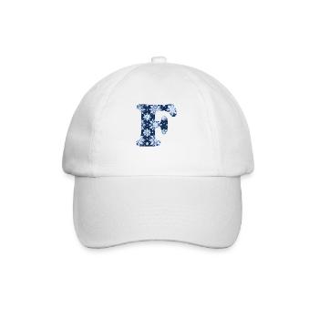 Buchstabe F Schneeflocken - Baseballkappe - Weiß/Weiß - Vorne