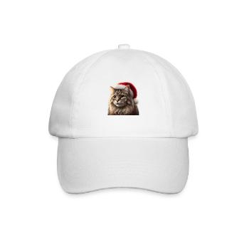 Christmas Cat - Baseballkappe - Weiß/Weiß - Vorne