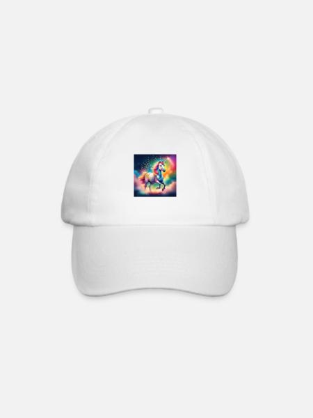 Einhorn Nevina Rainbow - sparkling Unicorn - Baseballkappe - Weiß/Weiß