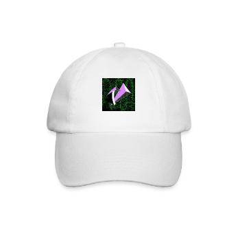 Violette Fantasiefigur auf grünem Hintergrund - Baseballkappe - Weiß/Weiß - Vorne