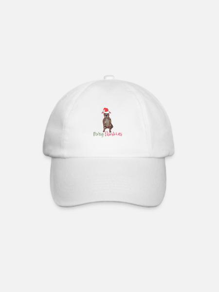 American Bulldog, Bully, Weihnachten, Christmas - Baseballkappe - Weiß/Weiß
