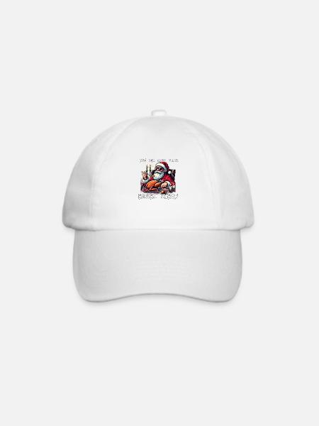 Ich bin nur zum Essen hier Weihnachten - Baseballkappe - Weiß/Weiß