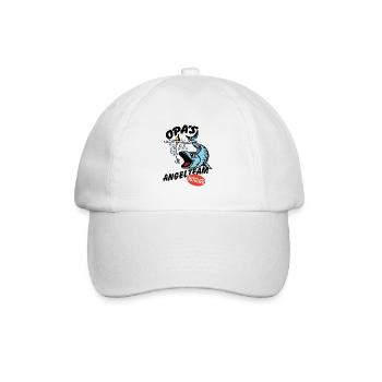 Opas Angelbuddy Angelexperte Fischen mit Opa - Baseballkappe - Weiß/Weiß - Vorne