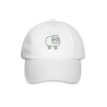 Schaf Müde Gelangweilter Blick Schäfchen Lamm Süß - Baseballkappe - Weiß/Weiß - Vorne