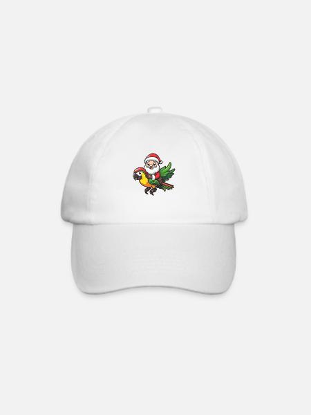 Papagai Weihnachtsmann Cartoon - Baseballkappe - Weiß/Weiß