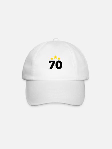 70 Jahre Stern - Geschenk zum 70-jährigen Jubiläum - Baseballkappe - Weiß/Weiß