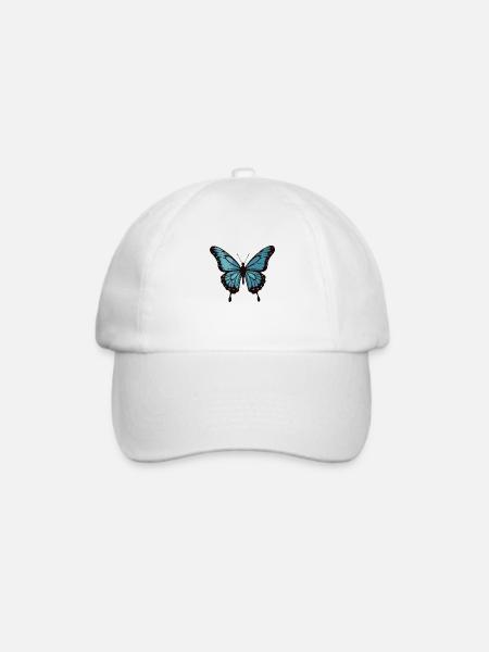 Schmetterling - Baseballkappe - Weiß/Weiß