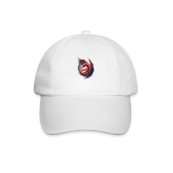 Cooler roter Drache - Baseballkappe - Weiß/Weiß - Vorne
