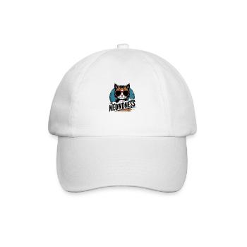 Miauen Katze Sonnenbrille - Baseballkappe - Weiß/Weiß - Vorne